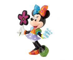 Disney Britto Figurine Minnie Mouse avec Fleurs, Multicolore