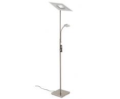 Briloner Leuchten Projecteur LED avec bras de lecture, niveaux Los Ã intensitÃ© variable avec tÃ©lÃ©commande, mÃ©tal, 28Â W, W, nickel mat, 28Â x 28Â x 180Â cm