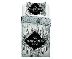 Warner Bros Harry Potter Parure de lit Motif Carte du Maraudeur, Coton Polyester, Gris, Simple