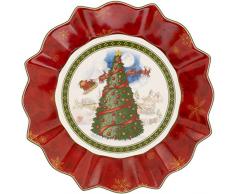 Villeroy & Boch 1483323646 Toys Grande Coupelle Toyâs Fantasy Motif Sapin Arts de la Table de NoÃ«l Porcelaine Rouge 27 x 23,5 x 5 cm