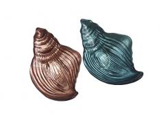 Aulica 605417 Set de 2 Coupelles Coquillage Clams Poudre Et Blanc 14.5 cm, Autre, Multicolore
