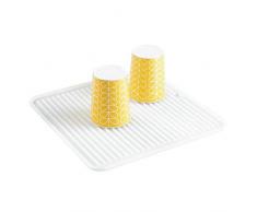 InterDesign Lineo tapis de sechage - tapis egouttoir evier compact en silicone - tapis Ã©vier pour rangement de vaisselle et couverts - transparent