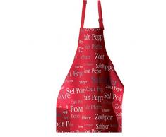 Winkler - Tablier de cuisine - Tablier de cuisine réglable - Tablier pour la cuisine - Tablier barbecue - Tablier 100% NEOPRENE - 62 x 80 - Rouge - Sel & Poivre