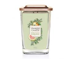 Yankee Candle bougie parfumée carrée à deux mèches et couvercle, grande taille, collection Ãlévation, senteur Guirlande festive