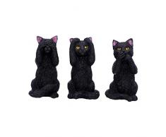 Nemesis Now Figurine Trois Chats de la Sagesse Noir 8,5 cm Taille Unique