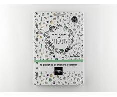 Toga Mensuel Ã colorier Stickers Bullet journal, Papier, Noir et Blanc, A5