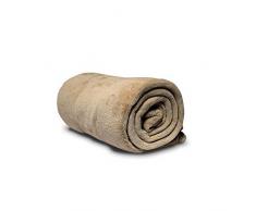 Soleil dOcre 512047 Plaid Polaire Polyester/Microfibre Ecru/Taupe 110 x 160 cm