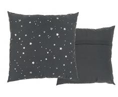 OOTB Coussin Gris avec Ã©toiles argentÃ©, Metallic Finish, avec Fermeture Ã glissiÃ¨re, Coton, 40 x 40 x 6 cm
