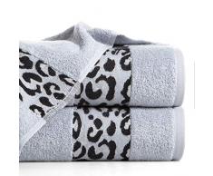 Eurofirany Lot de 6 Serviettes de Toilette en Coton Doux Motif lÃ©opard 50 x 90 cm