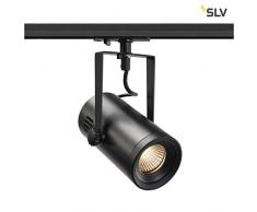 SLV Euro Track Spot à encastrer en aluminium avec adaptateur 1 P Noir 3000 K 36 ° 11 W