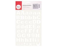 Rayher 38922000 Autocollant Lettres, Autocollants, Autocollants, Lettres majuscules et minuscules, 3 cm, A4, Blanc