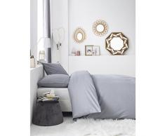 TODAY HC3 Stockholm Kris Quartz Parure de Lit 2 Personnes/Housse de Couette et 2 Taies doreiller, Coton, Gris, 220x240 cm