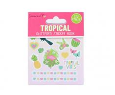 Dovecraft DCSTB009 Book-Tropical-108 Stickers Paillettes pour travaux manuels, Papeterie, Journal, Papier Multicolore, Taille Unique