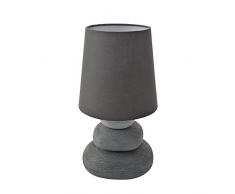 Naeve Leuchten Lampe de table en tissu, texture, 40 W, E14, 16 x 16 x 31 cm, gris inclue â 1