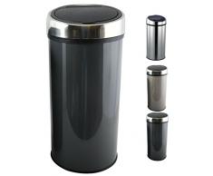 MSV Poubelle INOX Touch Anthracite 30 L Gris 30 L