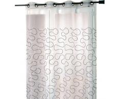 HomeMaison HM69885410031 Panneau Organza BrodÃ© Fil Chainette Meli Melo Blanc/Noir 140 x 240 cm