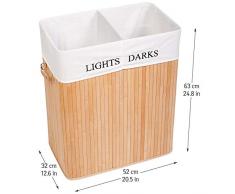 Tatkraft 15289 Panier Ã Linge, Bambou, Beige, 105L
