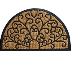 ID Mat Tapis Paillasson, Fibres de Coco Naturelles sur Cadre en Caoutchouc, Beige, 40 x 60 cm