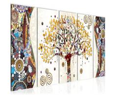 Tableau decoration murale Gustav Klimt Arbre de vie 200 x 80 cm - XXL Impression sur Toile Salon Appartment 5 Parties - prÃªt Ã accrocher - 004655a