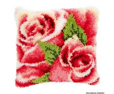 Kit coussin au point nouÃ© Roses roses I