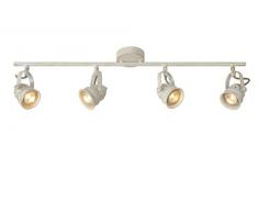 Lucide CIGAL - Spot Plafond - Ã 9 cm - LED - GU10 - 4x5W 2700K - Blanc