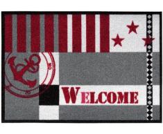 andiamo 700683Â Metropolitan Tapis Attrape-poussiÃ¨re en Polyamide Lavable Ã 30Â Â°C Ã la Main Noir/Rouge 39Â x 58Â cm