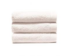 Home Basic - Lot 3 Serviettes Eponge, 33x50 cm Serviette invité, 50x100 e Maxi Drap de Bain 100x150 cm, Couleur Blanc