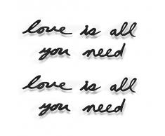 UMBRA Mantra Love. Décor mural Mantra Love. 10 mots en métal noir autocollants pour décor mural. Dimension de chaque mot comprise entre 11.5x6cm et 26.7x8.3cm