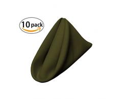 La Popeline de Lin Serviette de Table, Polyester, Polyester, Vert Olive, 45.7 x 45.7 x 0.04 cm