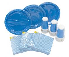 Heku 30005 Vaisselle de fête jetable Jeu de 120 pièces avec Assiettes, gobelets et Serviettes, Türkis.