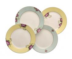 Aynsley Archive Rose Assiettes (Lot de 4), Multi, Lot de 4