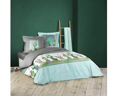 PARURE 3 P. 240 x 220 CM IMPRIME 42 FILS ALLOVER TROPIC CACTUS