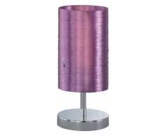 TRIO, Lampe de table, Lacan 1xE14, max.40,0 W Acryl, Lilla, Corps: metal, Chrome Ã:13,0cm, H:30,0cm IP20,Interrupteur tactile 4 niveaux