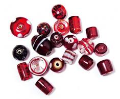 Rayher 14101815Â de Bijoux Perles en Verre, 6ÂÂ18Â mm, sous Blister. 40Â g, Rubis