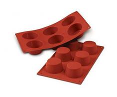 Silikomart 20.023.00.0060 SF023 Moule Forme Muffin Taille Moyenne 6 CavitÃ©s Silicone Terre Cuite