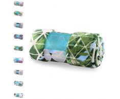 AmeliaHome Plaid en Microfibre avec Feuilles de Monstera en Polaire Douce et Douillette, Polyester, Explosion, 170 x 210