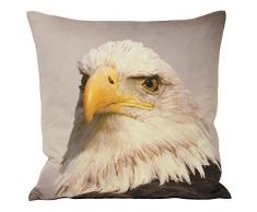 Riva Paoletti Animal Eagle Cushion Cover - Animal Print Design - Faux Suede - Hidden Zip Closure - Machine Washable - 100% Polyester - 45 x 45cm (18 x 18 inches) - Designed in the UK