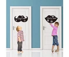 Walplus 28x16 cm Mural Autocollants Bouche et Barbe Tableau Amovible Auto-AdhÃ©sif Art Mural Bricolage Maison Bureau DÃ©cor Peint CrÃ¨che Chambre Enfants Cadeau, Noir