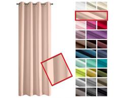 Eurofirany Rideaux Lisses à 8 Åillets pour Chambre à Coucher, Salon, Chambre denfant, Poudre, 140 x 250 cm