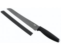 Kuhn Rikon Colori Ice-Hardened Titane Couteau Ã Pain avec Gaine de sÃ©curitÃ©, Gris foncÃ©, 20,3Â cm/20,3Â cm
