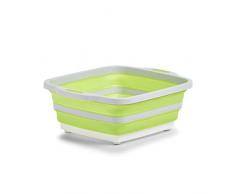 Saladier Pliable 2 en 1 en Plastique Gris Clair/Vert