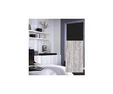 MADECOSTORE Panneau Japonais Tamisant Wood Effet Bois - Gris - L50 x H260cm