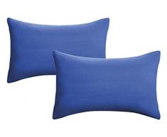 biberna 0077144Â de taies doreiller en Jersey 100% Coton avec Fermeture Ãclair Lot de 2, 40Â X 60Â Cm Sapphire, 27Â x 18Â x 3Â cm