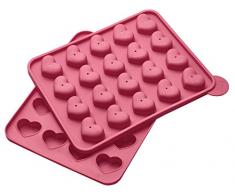 Lurch 83024 Moule pour Cake Pops Forme CÅur, Silicone, Rose, 20 x 15 x 10 cm