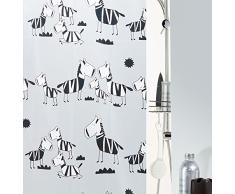 Spirella 10.40502 Rideau de Douche Zebi Black Peva 180 x 200 cm