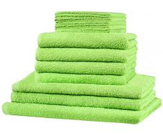 12Â piÃ¨ces Ã©ponge serviette set XXLâ¯: Toutes les tailles.Â âÂ 5Â x Serviettes InvitÃ©s couverte, 4Â x serviettes, 2Â x Serviettes de douche, 1Â xÂ âÂ Serviette de bain 100% coton 10Â Top couleurs (Vert pomme)