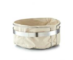 Zeller 27248 Panier à Pain avec Sac Métal/Coton Beige 22 x 10,8 x 47 cm