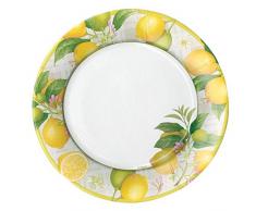 Caspari 14390DP Lot de 8 Assiettes Plates, Papier, Jaune, 27 x 27 x 0,02 cm