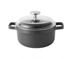 BergHOFF Gem Marmite anti-adhésive avec couvercle en verre Fonte daluminium Noir 32 x 25 x 19,5 cm