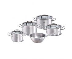 Fissler 84 126 05 001 Batterie de cuisine 5 pièces avec couvercles en verre et sauteuse